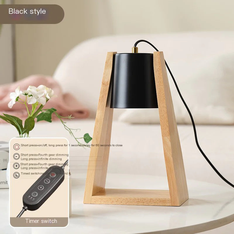 Japanese Wooden Aroma Wax Melt Lamp with Dimmer